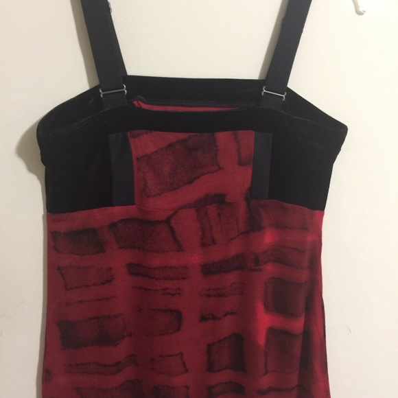 Simply Vera Sz S Top Red Black Velvet - Picture 4 of 7